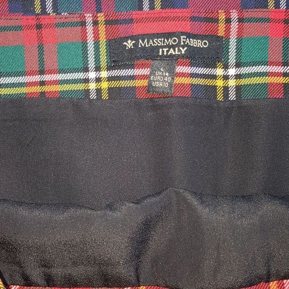 MASSIMO FABBRO ITALY *NWT* Red Tartan Mini Skirt/Kilt. Size Medium - Picture 7 of 11